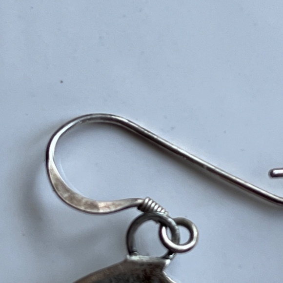 Vintage authentic Native American sterling silver turquoise earrings N Juan - Picture 8 of 14